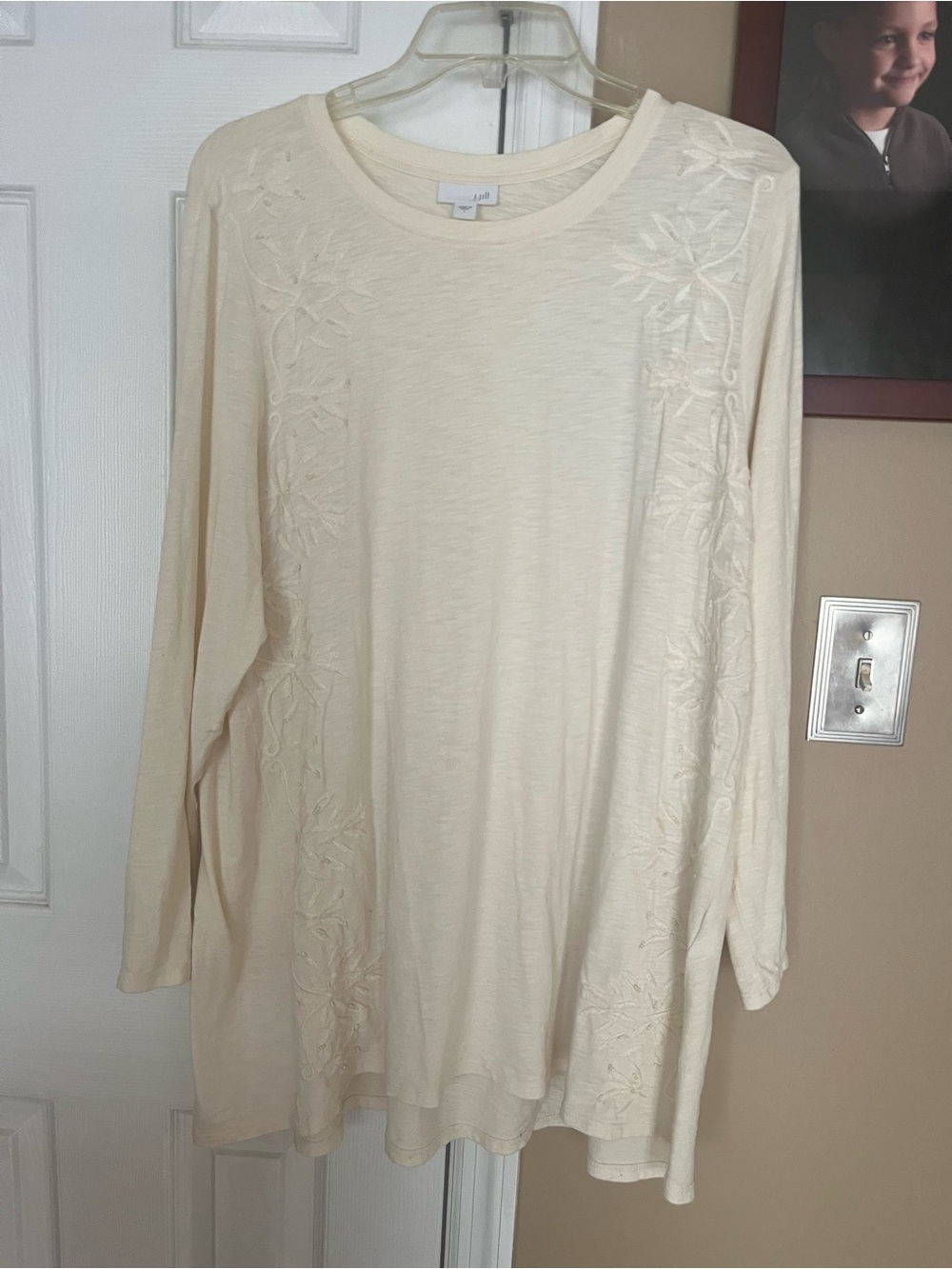 J. Jill Cream Short Sleeve Crewneck Tee